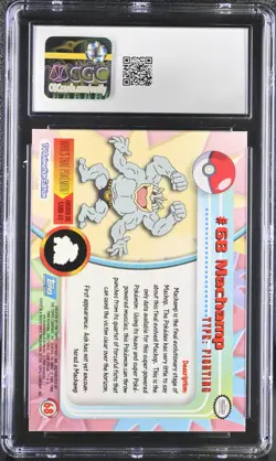CGC 10 GEM MINT Machamp 2000 Series 1 Topps 68 First Print Pokemon Card - Image 2