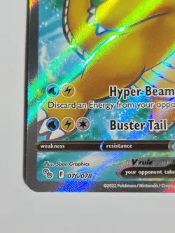 Pokemon Go Dragonite v Full Art Ultra Rare Holo Card 076/078 2022 NM - Image 5