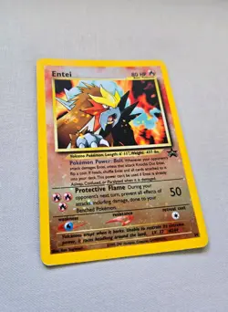 Vintage Pokemon TCG - Entei #34 Black Star WOTC Movie Promo Reverse Holo Card LP - Image 1