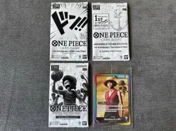 One Piece Card Game TCG Sealed Promo Packs 1st Anniversary + Sealed Battle Vol 1 - Image 1