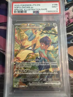 Pokemon TCG Hop's Zacian EX Holo Card 186/159 Sv09: Journey Together Psa 9 - Image 1