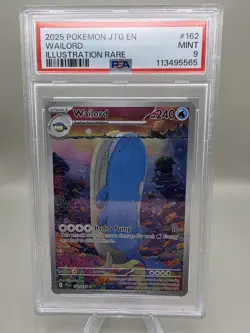 2025 Pokemon Wailord Illustration Rare PSA 9 Mint Card #162 - Image 1