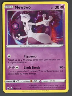 Mewtwo 059/159 Crown Zenith Holo Rare Pokemon Card LP+ - Image 2