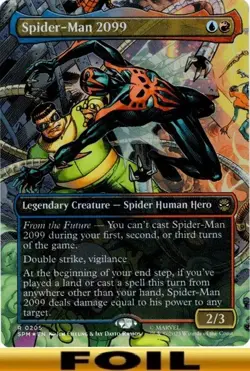 1x - Spider-Man 2099 - FOIL BORDERLESS #205 - Marvel's Spider-Man - NM MTG - Image 1