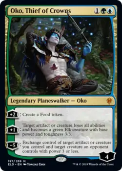 Oko, Thief of Crowns - Foil Magic mtg NM-Mint, English Throne of Eldraine x1 - Image 1
