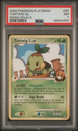 !POP 1! 2009 Pokemon Platinum Rising Rivals Turtwig GL #85 PSA 7 - Image 1