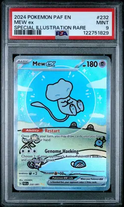 2024 POKEMON PAF EN-PALDEAN FATES SPECIAL ILLUSTRATION RARE #232 MEW EX PSA 9 - Image 1