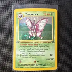 1st Edition Venomoth 13/64 Jungle Holo Rare WoTC Pokemon TradingCardGame 1999 LP - Image 1