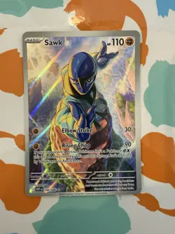 Pokemon TCG Sawk Illustration Rare 130/086 White Flare IR NM English - Image 1