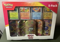 Pokemon Scarlet & Violet 151 Mini Tins 5 Pack Sealed Magneton Costco Bundle Box - Image 1