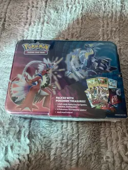 Pokemon Sprigatito, Fuecoco, Quaxly Treasure Chest Lunch Box Tin Sealed 6 Packs - Image 1