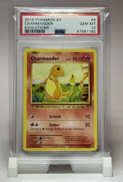 PSA 10 💎 2016 Pokemon XY Evolutions #9 Charmander NON HOLO - Image 1