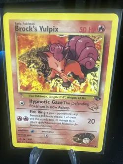 Pokemon TCG Brock’s Vulpix 37/132 Gold W Stamp Gym Challenge - Image 1
