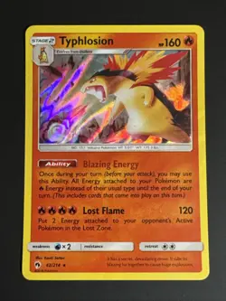 Pokemon TCG Typhlosion Sun & Moon - Lost Thunder 42/214 Holo Holo Rare - Image 1