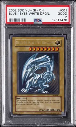 2002 YU-GI-OH! STARTER DECK: KAIBA #001 BLUE-EYES WHITE DRAGON PSA 2 - Image 1