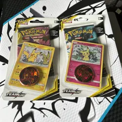 Pokemon Team Up Blister Booster Pack PIKACHU & MIMIKYU Promo Cards SM162 & SM163 - Image 1