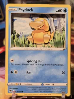 Psyduck 028/189 3D Handmade Pokemon Card Art Swsh10: Astral Radiance Thick Reg - Image 2