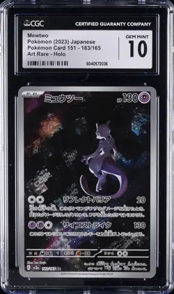 2023 POKEMON POKEMON CARD 151 - ART RARE - HOLO - JPN MEWTWO CGC 10 GEM MINT - Image 1