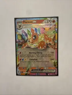 Flareon EX Pokemon Card Burning Charge Carnelian #270 Holo Rare - Image 1