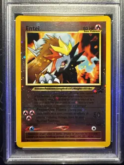 Pokemon Entei TCG Black Star Promos Holo Card 34 PSA 8 - Image 2