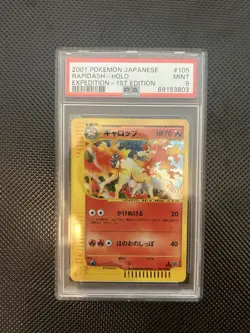 2001 Pokemon Japanese Rapidash Holo Expedition 1st Edition Card PSA 9 - Image 1