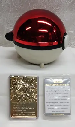 Pokemon Poliwhirl Limited Edition 23k Gold Plated Trading Card, CoA & Pokeball - Image 1