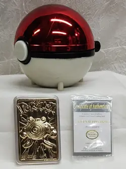 Pokemon Poliwhirl Limited Edition 23k Gold Plated Trading Card, CoA & Pokeball - Image 2
