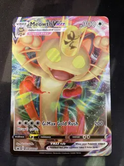 Meowth Vmax SWSH005 Full Art Promo Pokemon Card Normal Type Gen1 - Image 1