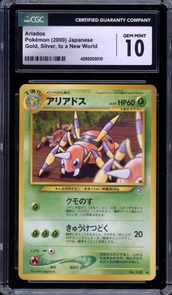CGC 10 Gem Mint Japanese Ariados Neo Genesis No.168 Vintage Pokemon Card - Image 1