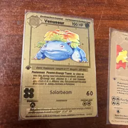 Charizard, Blastoise, Venusaur Metal Gold POKEMON Custom Display Fan Made Cards - Image 2