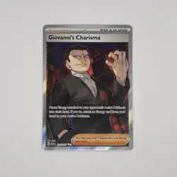 Pokemon TCG Giovanni's Charisma Scarlet & Violet Holo Ultra Rare Card 197/165 - Image 1