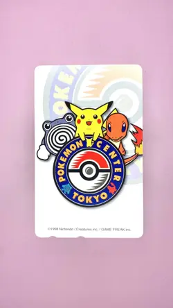 POKEMON CENTER Tokyo Exclusive phone card - Pikachu Charmander Poliwhirl 1998 - Image 1