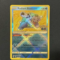 Pokemon Go TCG Radiant Blastoise Holo Rare Card Mint Condition 018/078 - Image 1