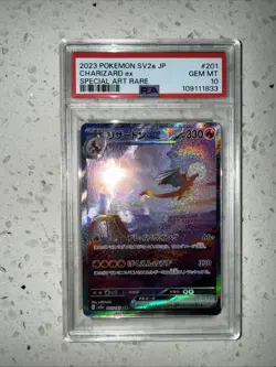Pokemon TCG Charizard EX SAR 201/165 SV2a 151 Japanese Pokemon Card PSA10 GEM MT - Image 3