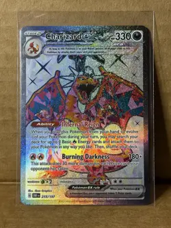 Pokemon TCG Charizard EX Sv03: Obsidian Flames Holo Ultra Rare Card 215/197 - Image 1