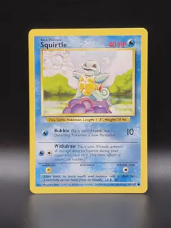 Pokemon TCG Squirtle Base Set, Unlimited Common Card 63/102 - Image 1