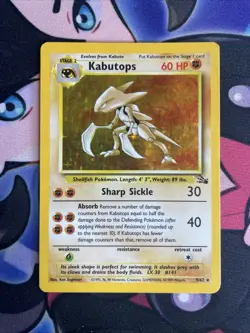 Kabutops Fossil Holo 9/62 Unlimited 1999 Pokemon Card Rare WOTC - LP/MP - Image 1