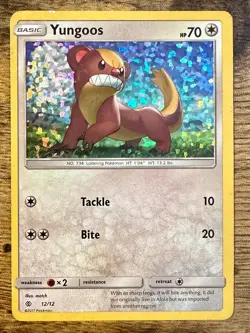 Yungoos 12/12 2017 McDonald's Exclusive Promo Pokemon Card Holo - DAMAGED - Image 1