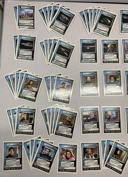 100+ Star Trek Next Generation CCG Blue Character Ship Cards 1994 White Boarder - Image 2