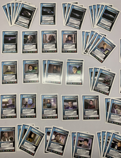 100+ Star Trek Next Generation CCG Blue Character Ship Cards 1994 White Boarder - Image 3