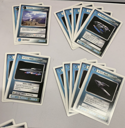 100+ Star Trek Next Generation CCG Blue Character Ship Cards 1994 White Boarder - Image 5