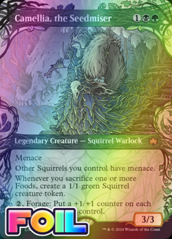 x1 Camellia, the Seedmiser BLB Bloomburrow MTG 328 FOIL SHOWCASE RARE M/NM 1x - Image 1