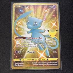 Pokemon Mew Holo Rare TCG Gold Card Celebrations 25th Anniversary 025/025 - Image 1