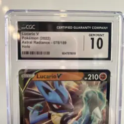 CGC 10 Gem Mint Lucario V Holo 078/189 Pokemon Sword & Shield Astral Radiance - Image 1