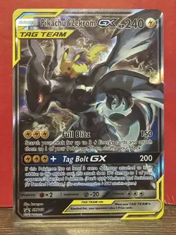 Pokemon Sun and Moon Pikachu & Zekrom GX Tag Team Black Star Promo #SM168 - Image 1