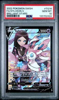 2022 POKEMON SWORD & SHIELD BRILLIANT STARS #TG14 FULL ART/SYLVEON V PSA 10 - Image 1