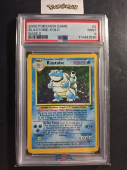 2000 Pokemon Base Set 2 2/130 Blastoise Holo PSA Mint 9 - Image 1