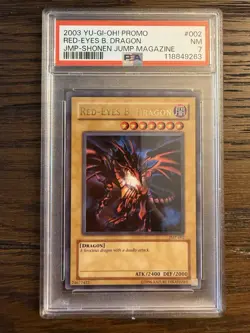 Red-Eyes B. Dragon JMP-002 Shonen Jump Magazine Promos Unlimited PSA 7 - Image 1