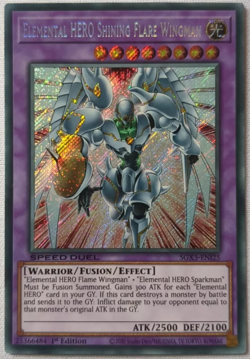 Elemental HERO Shining Flare Wingman - SGX3-EN125 Secret Rare 1st Ed. YuGiOh TCG - Image 1