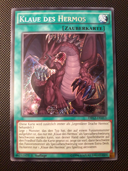 Yu-Gi-Oh! Klaue des Hermos, DRL2-DE013, SCR, 1. Auflage, Deutsch, NM/Back EX - Image 1